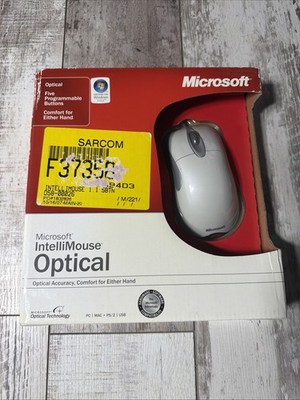 (NEW) Microsoft IntelliMouse Optical PC Mac PS/2 USB D58-00026 (SEALED IN BOX)
