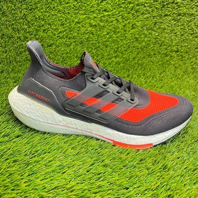 Adidas UltraBoost 21 Mens Size Gray Orange Athletic Running Shoes  Sneakers