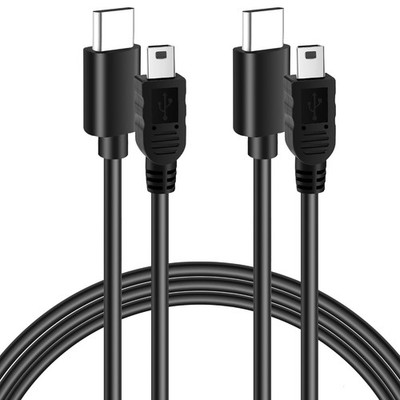 USB C auf Mini USB 2.0 Kabel 1m 2er-Pack Typ C Stecker 480 Mbit/s Schwarz