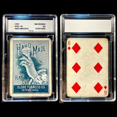 c1900 Hand Made Flake Cut Globe Tobacco Co Playing Cards Slab Raw Un- Graded PCS
