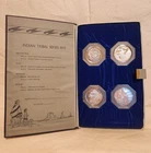 1971 Franklin Mint Indian Tribal Series 4 Coin Set .999 Silver Hardcover Book