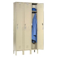 Single Tier Locker 12x15x72 3 Door Unassembled Tan