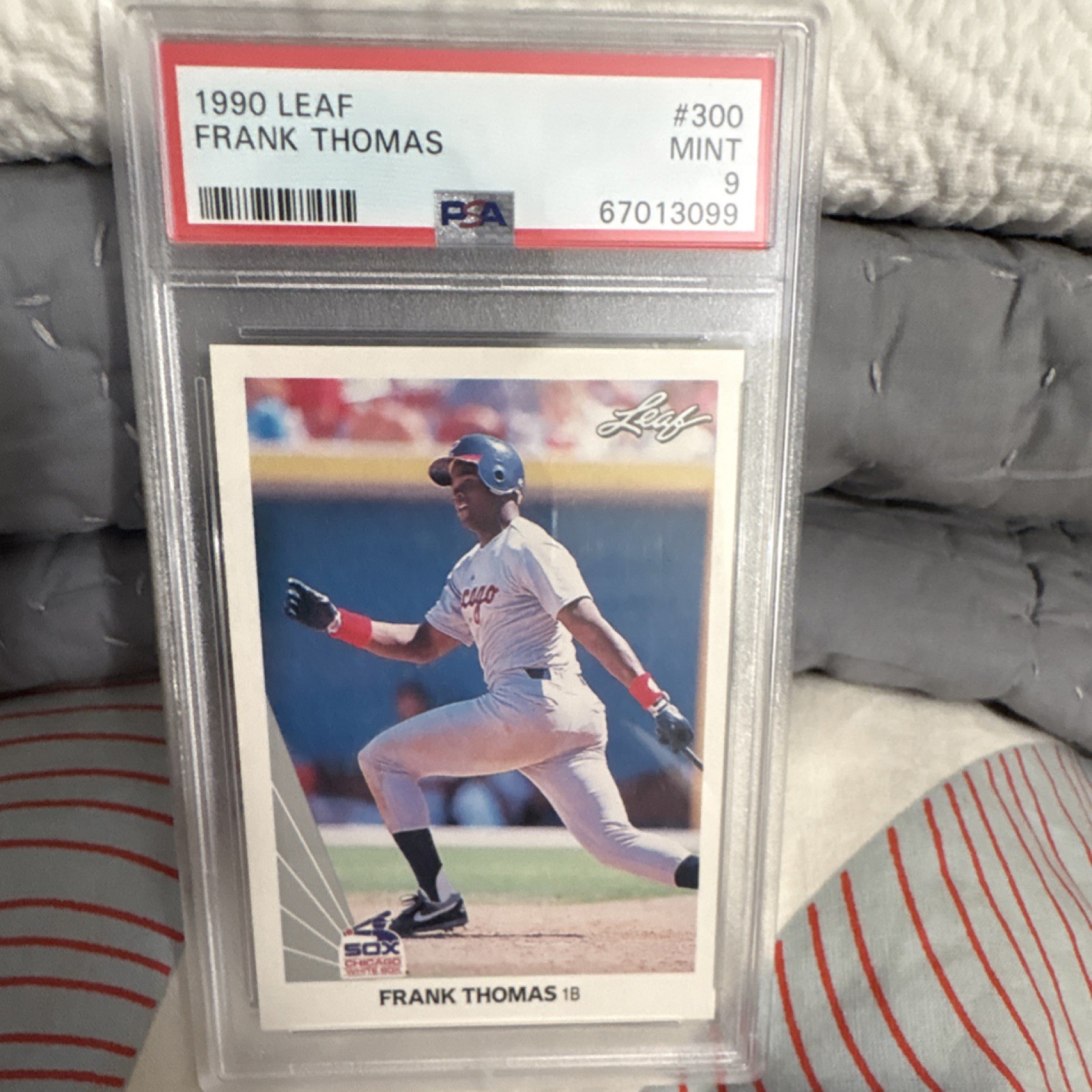 1990 Leaf Rookie Frank Thomas Chicago White Sox #300 PSA 9 Baseball Card