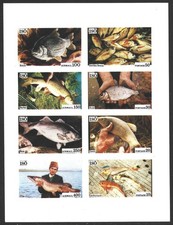 ISO 1973 Fishes MNH Imperf M/S Sheet of 8 Stamps #M2735
