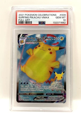 PSA 10 Surfing Pikachu VMAX 009/025 Celebrations Pokemon 25th Anniversary 🌊🏄