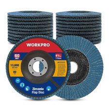 WORKPRO 20PC Flap Disc Grinding Wheel Flap Sanding Disc Zirconia Abrasive 60Grit