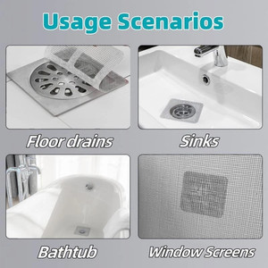 50 Pcs Disposable Shower Drain Hair Catcher Mesh Sticker Strainers For Shower