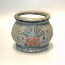 Lang Porcelain Candle Holder Pineapple Welcome Primative Country