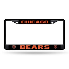 Chicago Bears Black Chrome License Plate Frame For Car Truck
