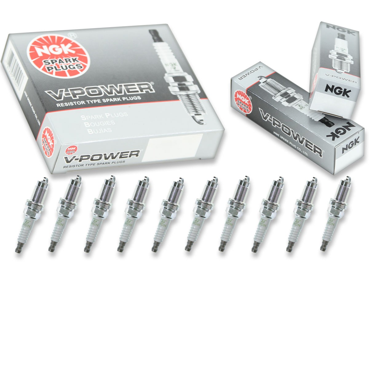 10 pc NGK 4435 ZFR5E-11 V-Power Spark Plugs for RC11ZYC4 KJ16CR11 K16GPR-U11 yl