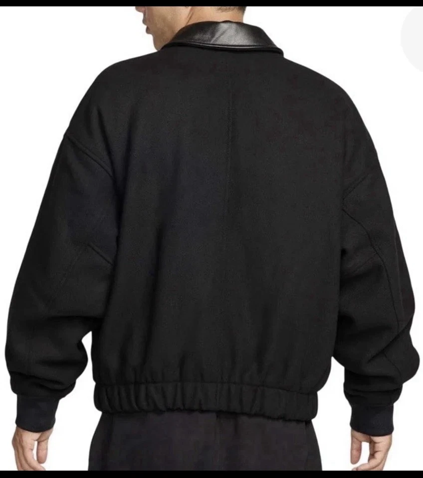 Куртка мужская Nike размер L Air Solo Swoosh шерстяная университетская кожаная черная FZ1168-010 - Изображение 3 из 3