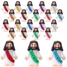 20 Pcs Little Jesus Figures Jesus Loves You Figurines Pocket Miniature