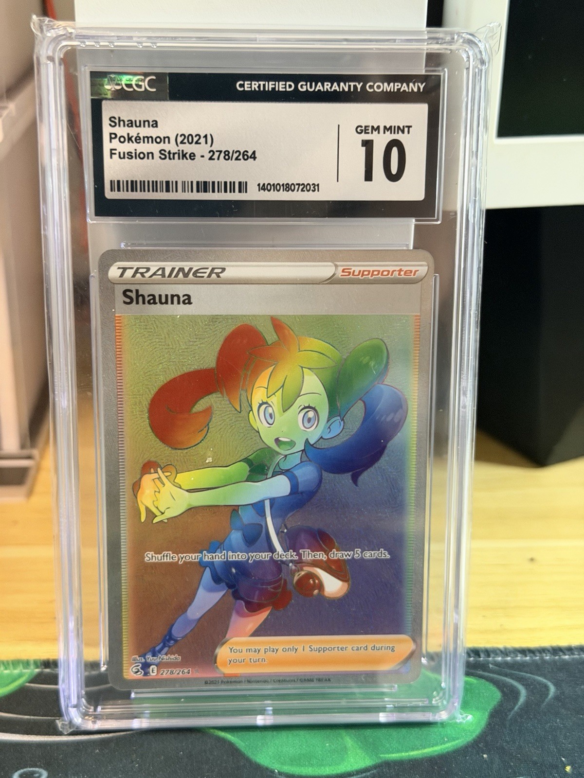 Pokémon Shauna Trainer Fusion Strike Secret Rare Holo 278/264 CGC 10