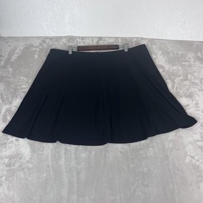 Susan Graver Short Skort Womens 2X Black Liquid Knit Comfort Pull On Travel 