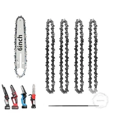 6 Inch Chainsaw Chain Blade and Guide Bar, Replacement Chain Saw Bar and Chains