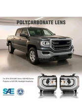 For 2016-2018 GMC Sierra 1500 HID LED DRL Projector Headlights Headlamps RH+LH