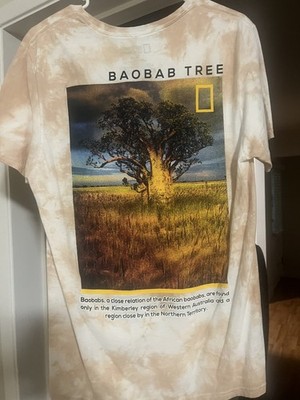 National Geographic Baobab Tree Tie Dye Graphic T-Shirt Medium NWOT