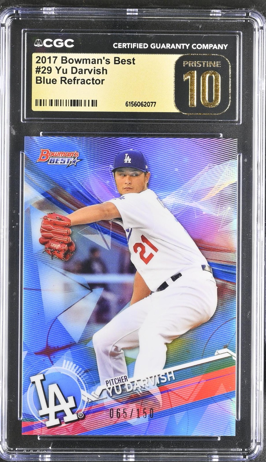 2017 Bowman's Best #29 Yu Darvish Blue Refractor /150 CGC 10