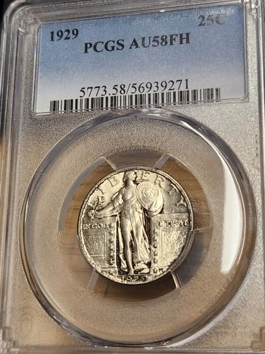 1929 Standing Liberty Quarter PCGS AU-58FH