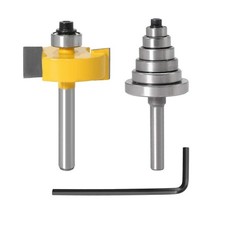 Rabbet Router Bit with 6 Size Bearing -Cut Depth 3/8" 1/2" 5/8" 3/4" 7/8" 1-1/8"