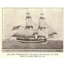 1922 Nautical Lithograph Telemachus & Thetis Ships 2r1-98