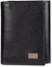 Dockers - Men's RFID Solid Genuine Leather Trifold Wallet, Black