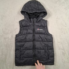 Berghaus Gilet Boys 11-12 Black Hooded Puffer Bodywarmer Winter Outdoor Padded