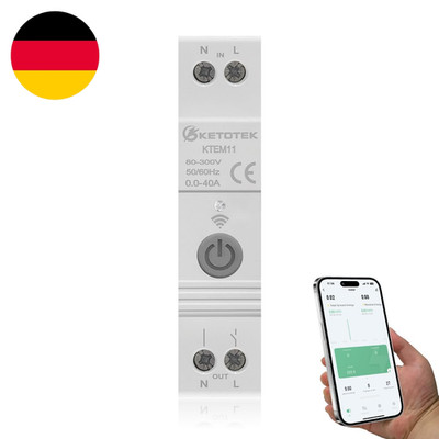KETOTEK Smart Bidirektionaler Stromzähler Hutschiene Digitaler 1 Phasig Energiez