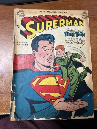Superman #58 (1949) – Vintage DC Comic - Key Introducing Tiny Trix - Fair