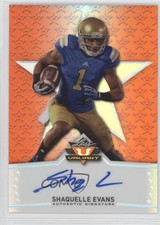 2014 Leaf Valiant Base Auto Orange 12/99 Shaquelle Evans #BA-SE1 Auto 0f6