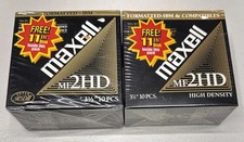 NEW Maxell MF-2HD 3-1/2" Diskettes 22 Disks 2x 11 Packs MF2HD IBM Formatted