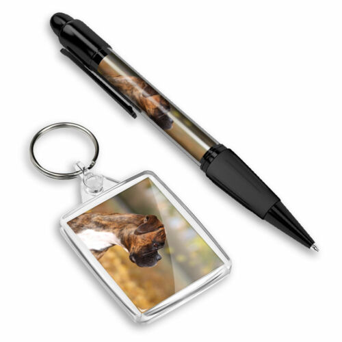 Pen & Keyring (Rectangle) - Cute Boxer Puppy Dog Pet Fun  #2694 - Picture 1 of 4