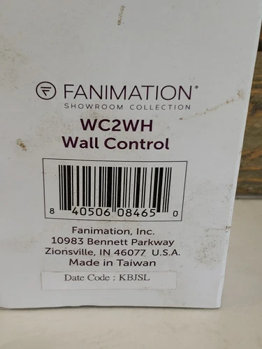 Fanimation WC2WH 3 Speed Fan and Light Wall Control - White - Picture 3 of 3