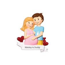 Pregnant Couple/We're Expecting/Baby On The Way Personalized Christmas Ornament