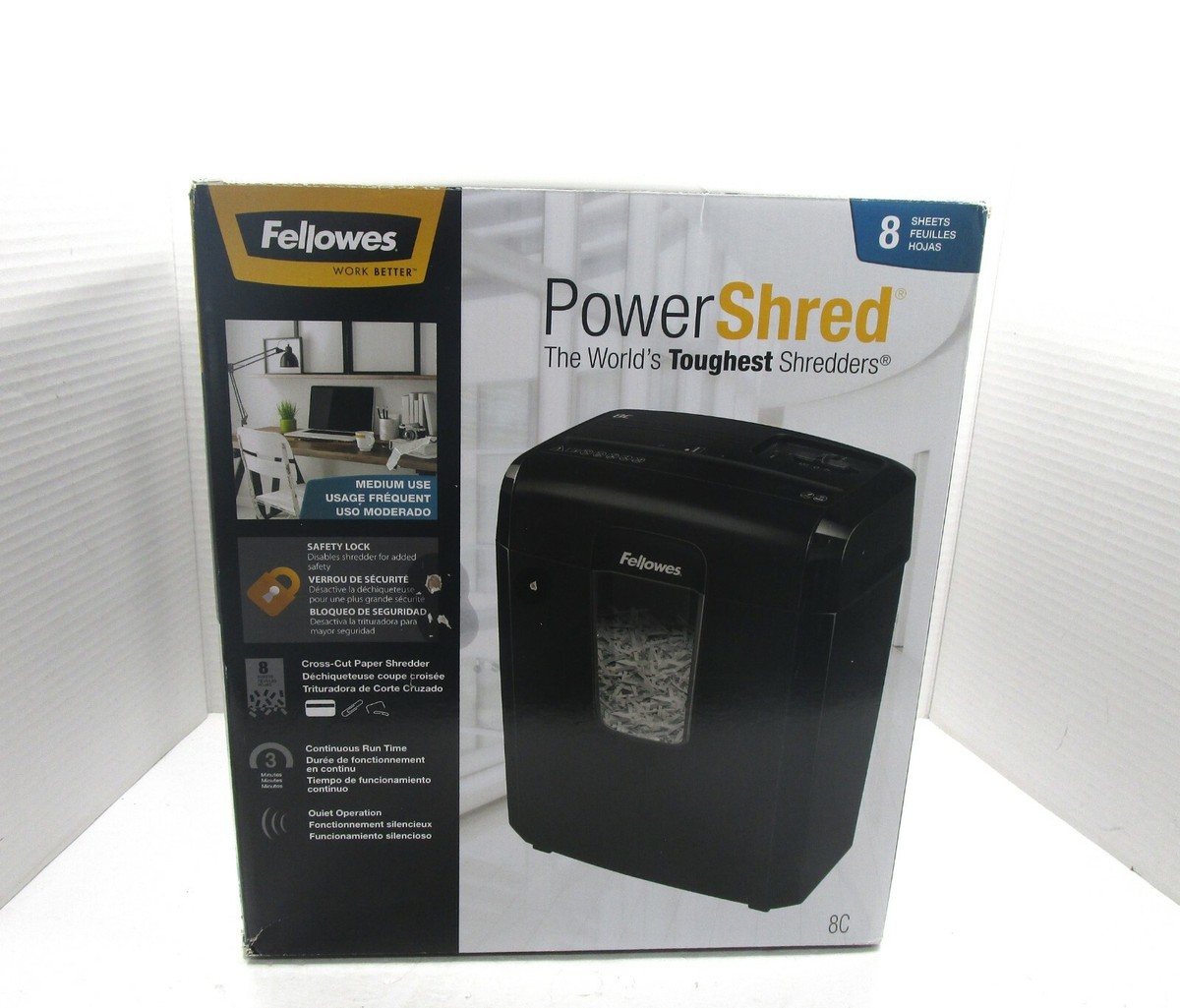 FELLOWES Powershred 8C 8 Sheet Cross Cut Shredder CRC47750
