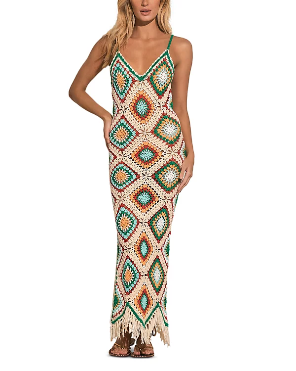 chinese dress ladies Amren Crochet Maxi Strapless Dress M main image 1