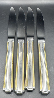 Oneida Stainless Flatware GOLDEN ETAGE Lot of 4 knives knife Butter