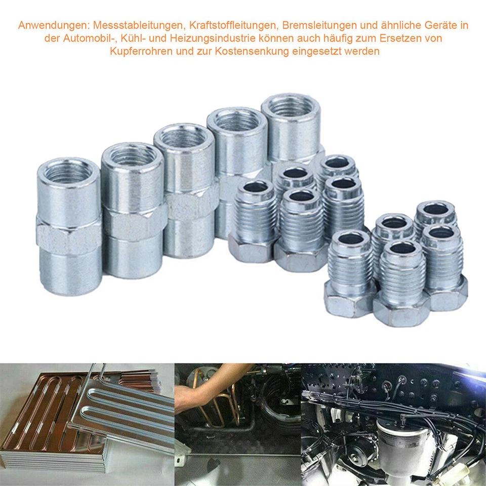 10M Bremsleitung Bremsrohr Stahl Ø 4,75mm + 10 Verschraubungen + 5 Verbinder - Bild 4 von 4