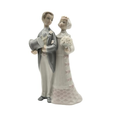 Lladro Wedding Couple Bride Groom Julio Fernandez Glazed Porcelain