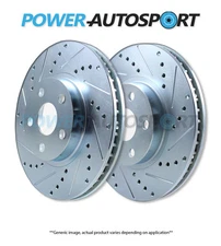 (REAR) POWER PERFORMANCE DRILLED SLOTTED PLATED BRAKE DISC ROTORS P31387
