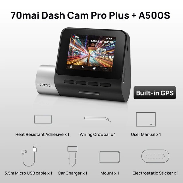 70mai Dash Cam Pro Plus A500S 1944P ADAS GPS Camera 70mai A500S