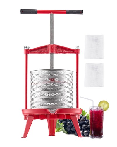 Fruit Wine Press Manual Press for Wine Making 3.69 Gal/14L Stainless Steel