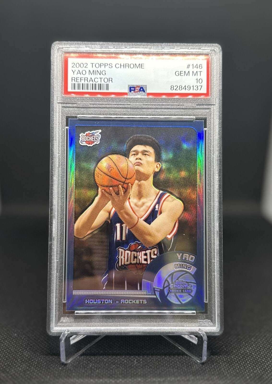 2002 Topps Chrome Yao Ming Refractor #146 RC Rookie PSA GEM MT 10 💎