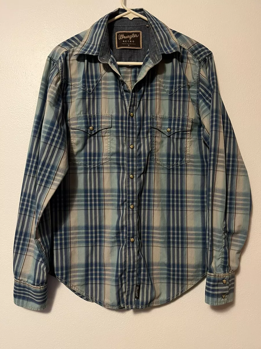Mens wrangler pearl snap hotsell shirts