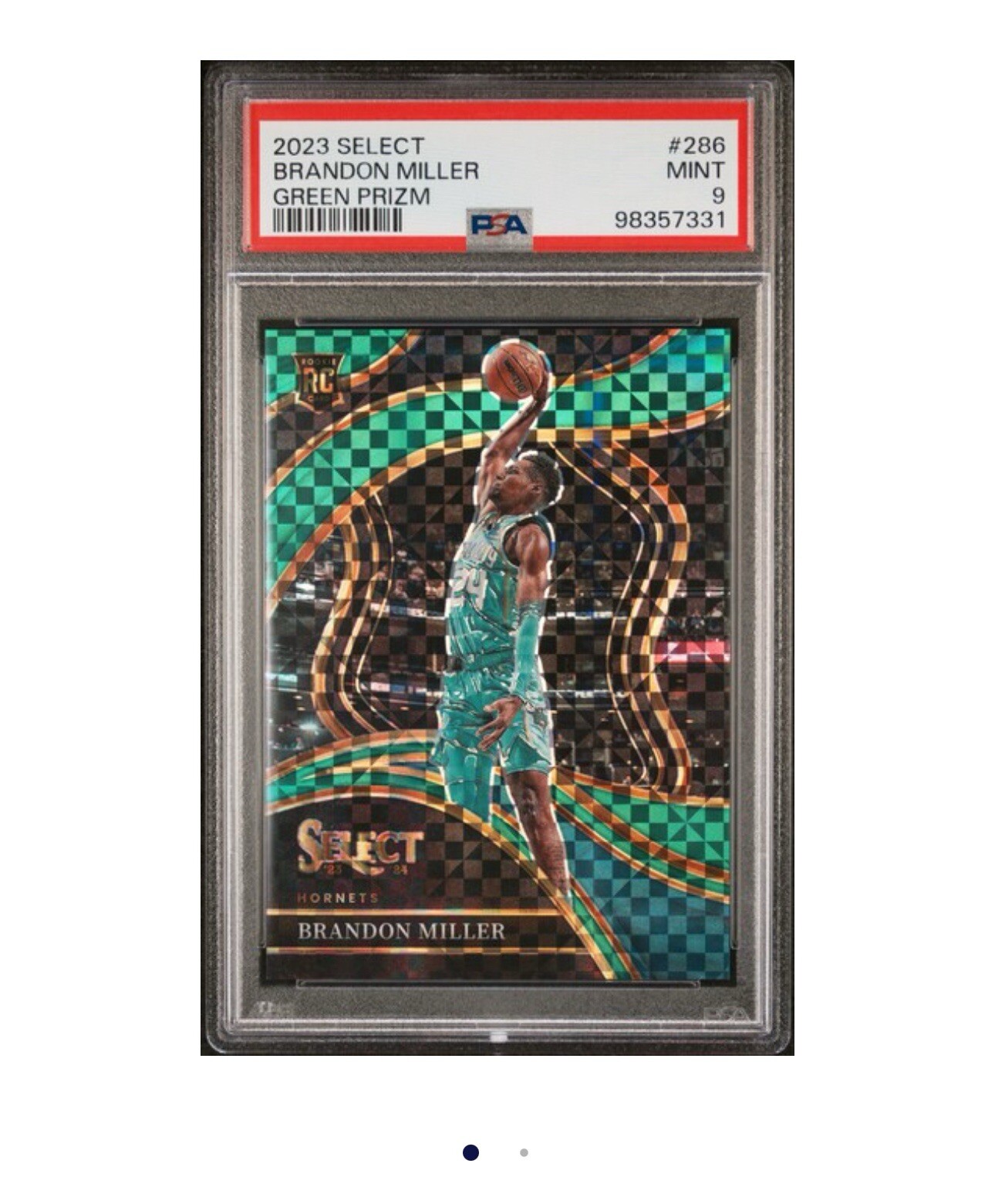 2023-24 Brandon Miller Select Courtside Green Prizm (COLOR MATCH) /5  💎POP 1💎