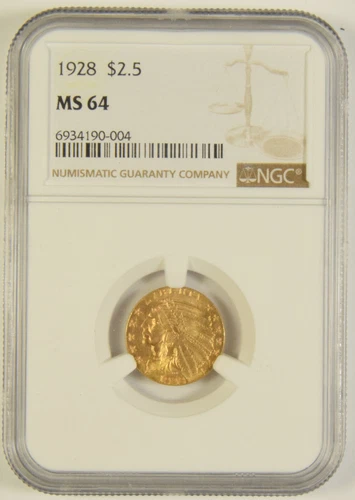 1928 $2.50 Indian Gold NGC MS-64 #90-004