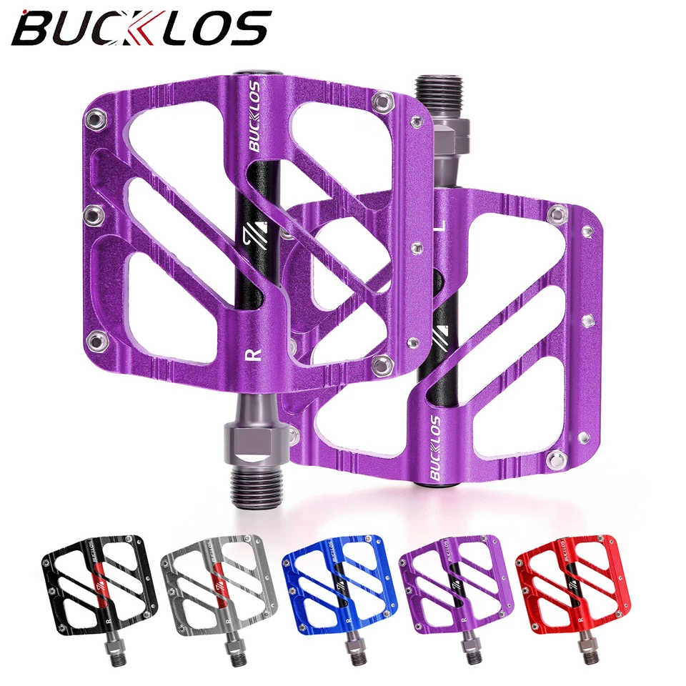 BUCKLOS 3 Rodamientos Pedales Planos/Plataforma Bicicleta de Montaña 9/16" Ajuste Shimano MTB DH Foto 2 de 4