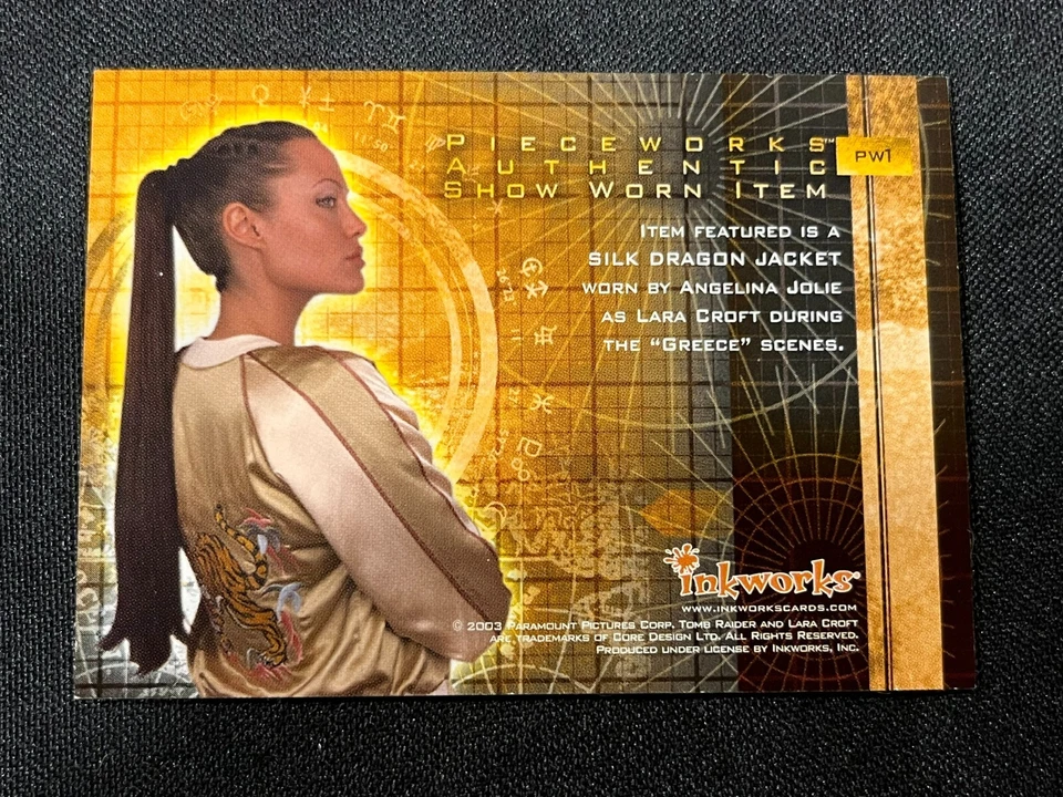 Chaqueta Inkworks Tomb Raider Angelina Jolie Lara Croft 2003 PW1 parche tarjeta AA Foto 2 de 2
