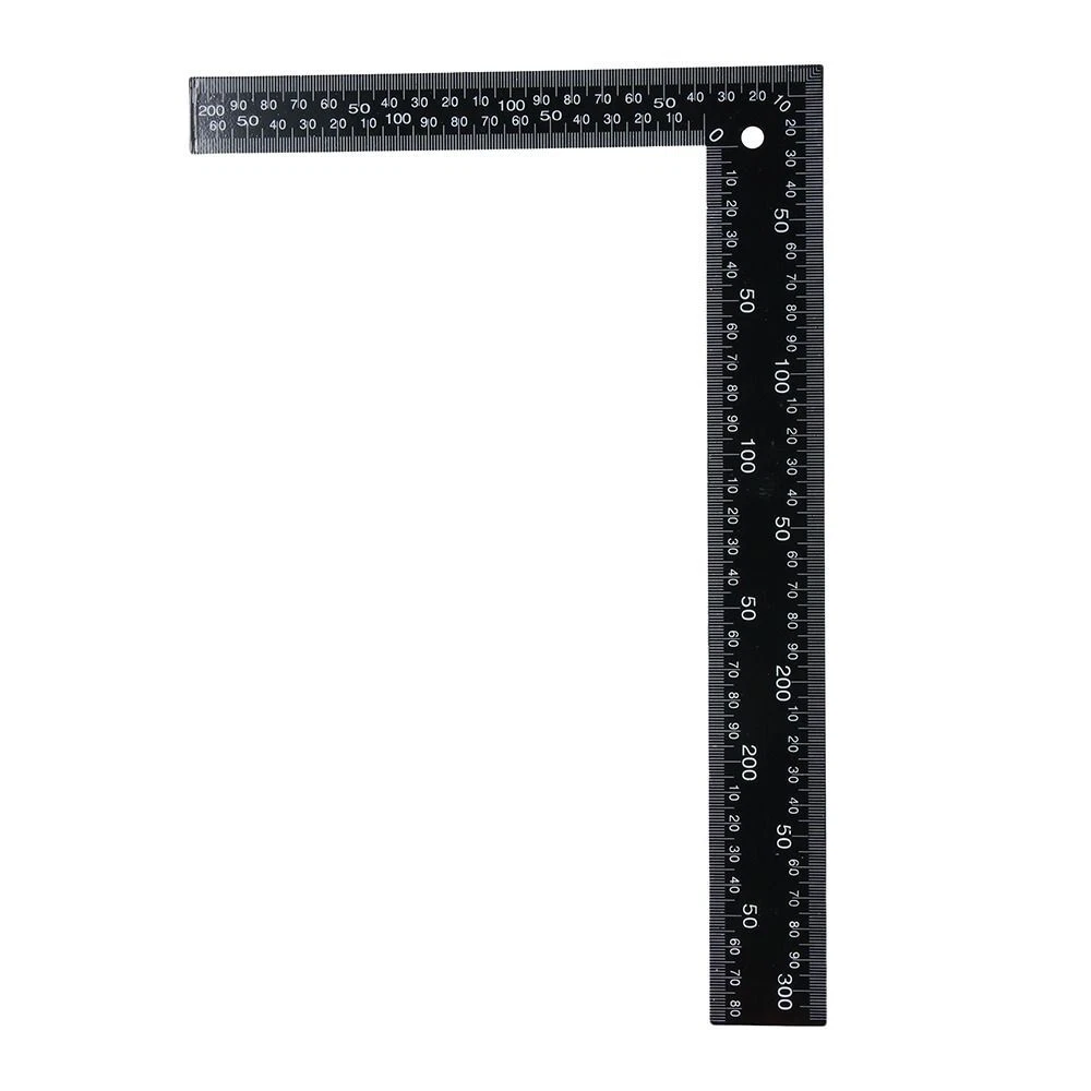 90 Degrees Right Angle Ruler 8x12 Inch L Shaped Black Square Ruler Metal