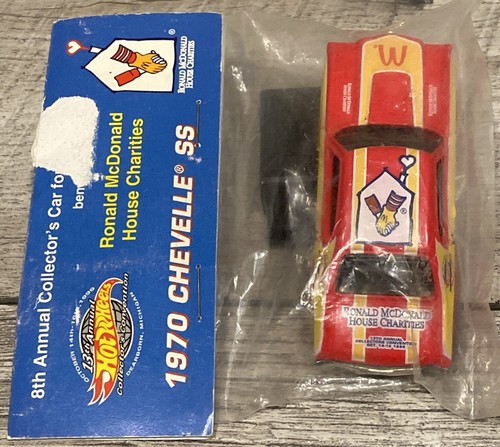 Hot Wheels 8th Annual Charity Ronald McDonald 1970 Chevelle SS Real Riders MIB - Picture 3 of 5